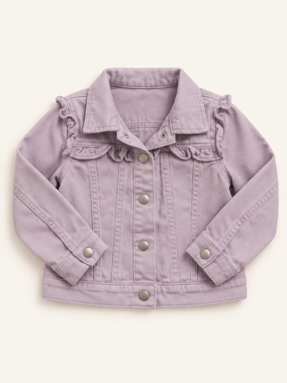 H&M Lilac Ruffle Denim Jacket for Kids